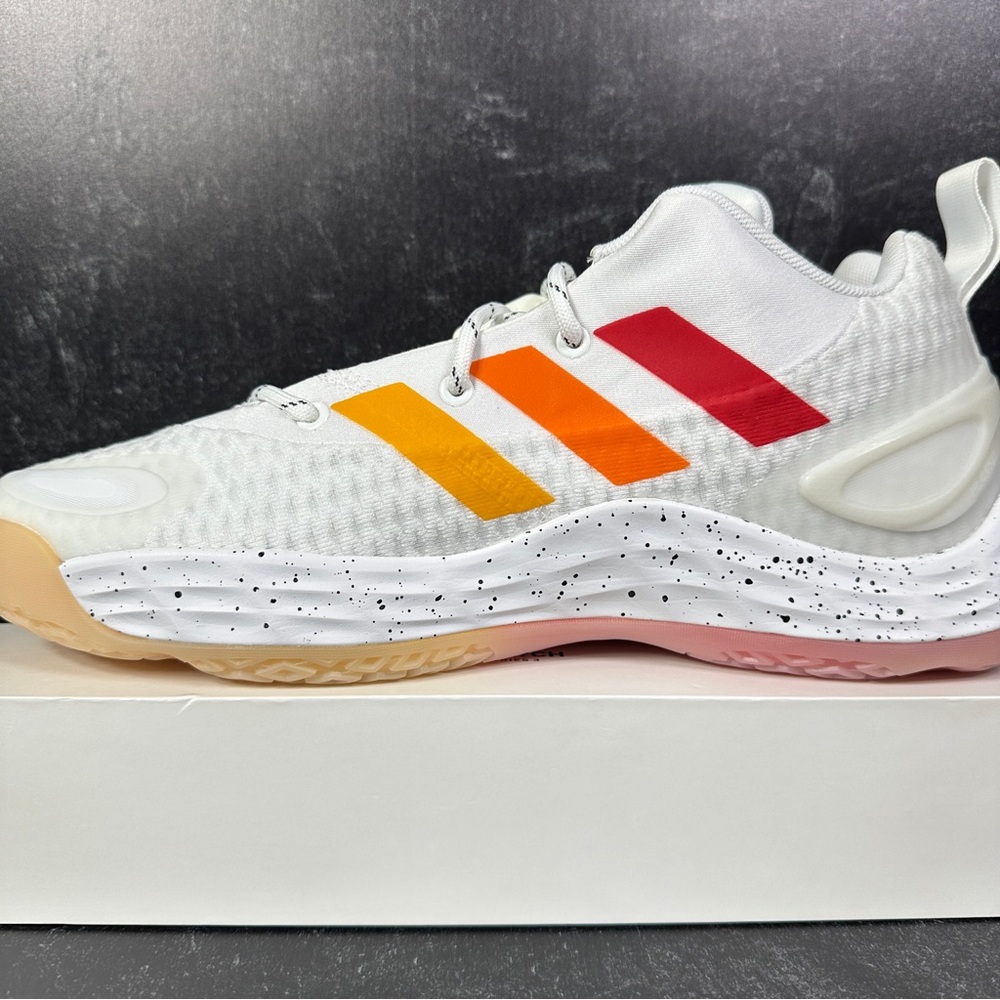 ADIDAS EXHIBIT A MIAMI HEAT MENS BASKETBALL SHOES SIZE 10 SPECKLED WHITE NEW - Picture 8 of 10